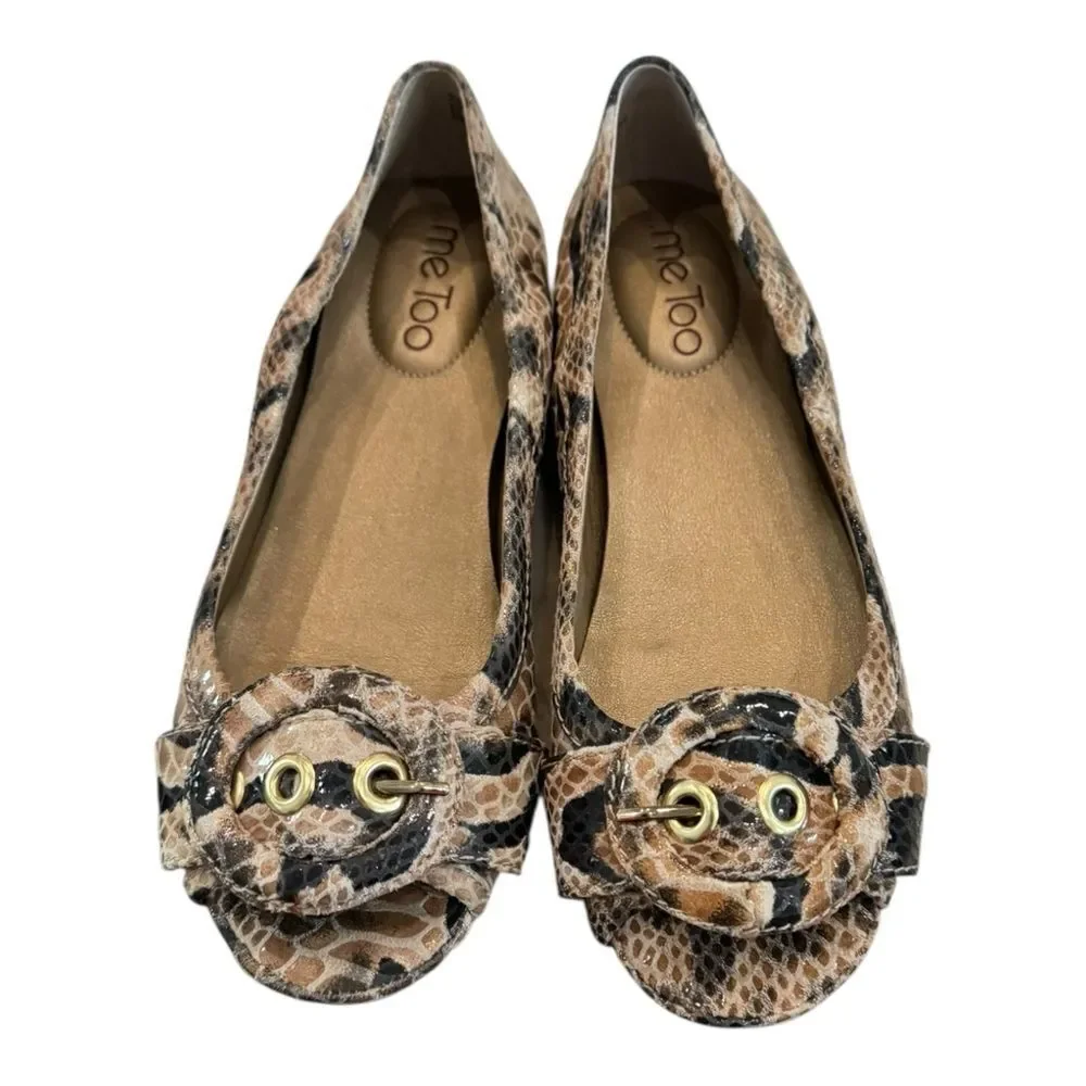 New Me Too “Florence” Women's Snake Print Ballet Flats 6.5